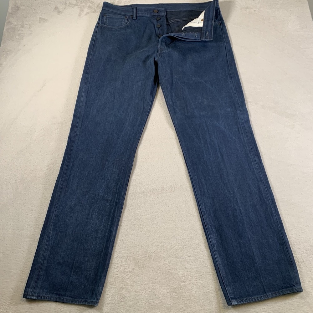 Levis 501 Jeans Mens 36x34 Straight Leg Button‎ Fly Classic Denim Pants